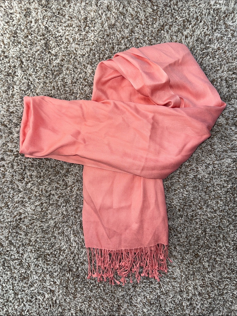 Silk Soft Coral Fringe Scarf - Women Accessories